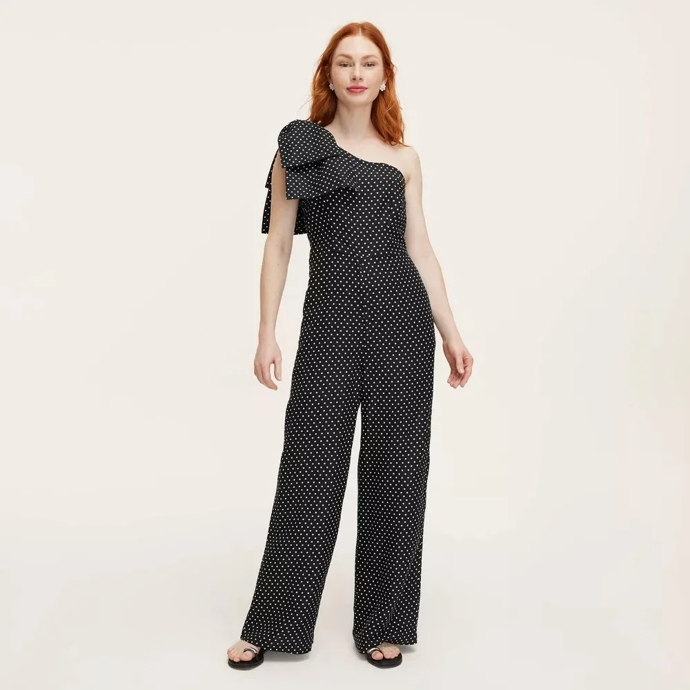 New Kate Spade Target Size 10 Mini Polka Dot Jumpsuit Black/White (M/Medium) NWT